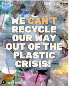 We can't recycle our way out of the plastic crisis - Insta post from Story of Stuff